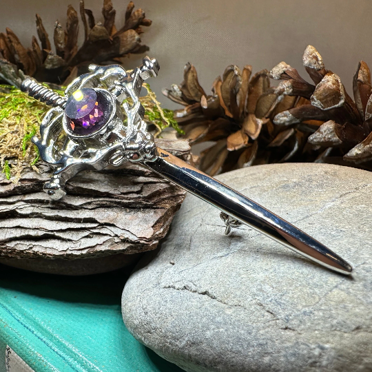 Sterling and Amethyst Scottish Kilt Pin deals