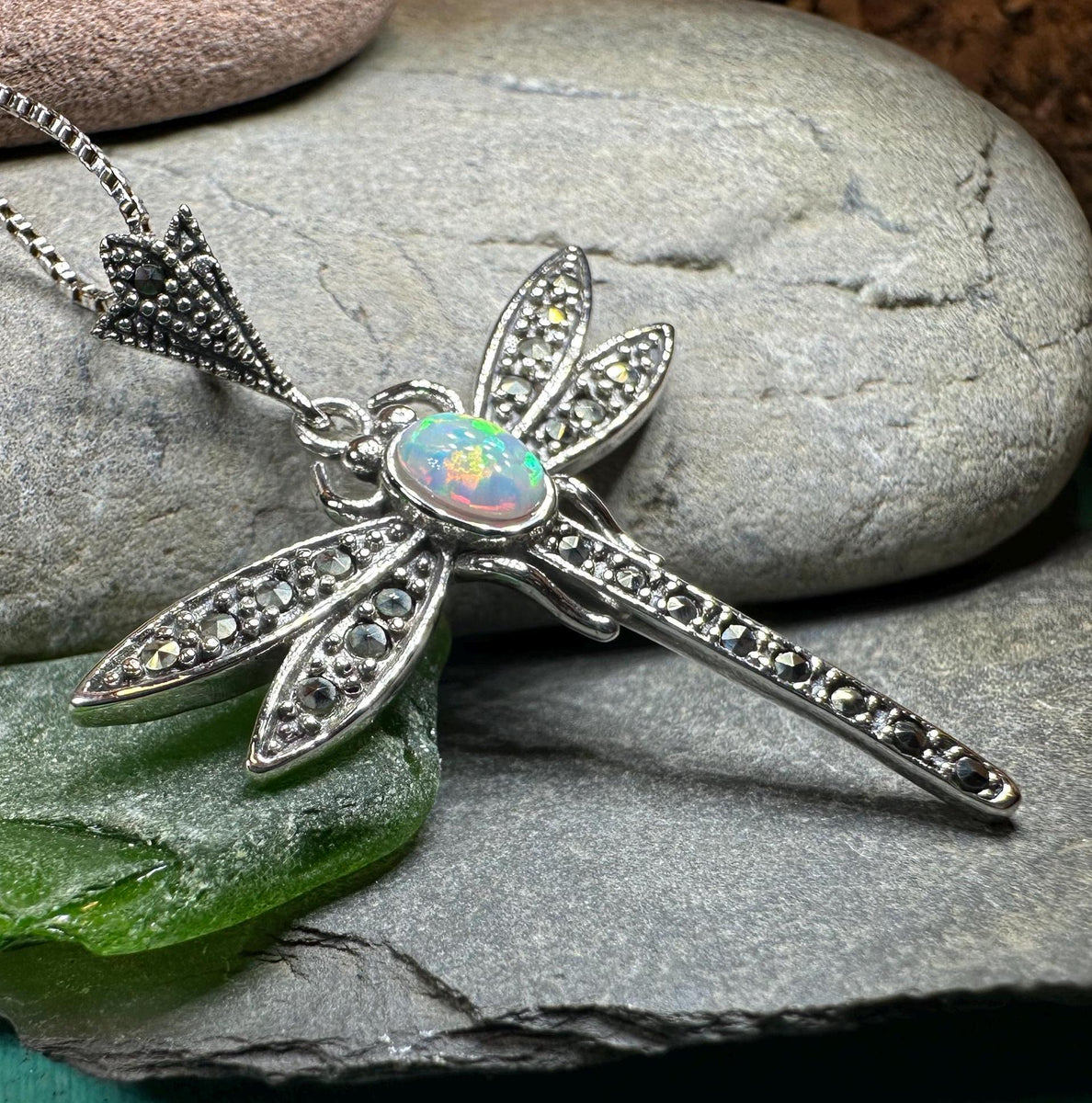 925 shops DRAGONFLY DAINTY OPAL LOVE CUTE NEW