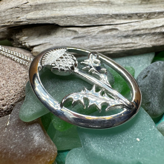 Gaisgeil Scottish Thistle Necklace – Celtic Crystal Design Jewelry