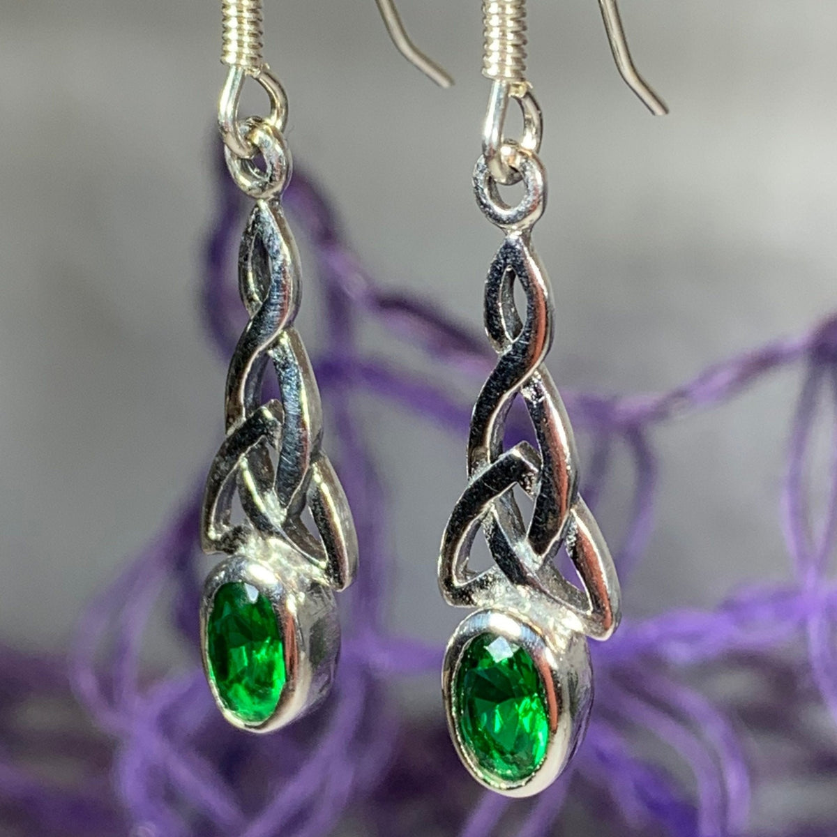 Celtic Trinity Knot Crystal Earrings – Celtic Crystal Design Jewelry