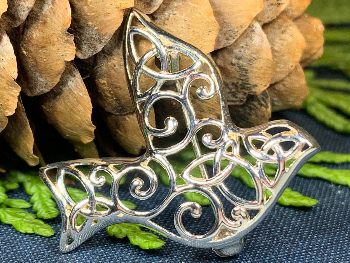 Iona Dove Trinity Knot Brooch – Celtic Crystal Design Jewelry