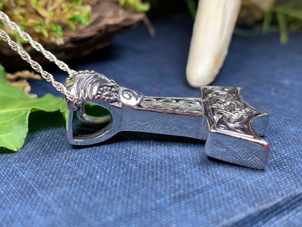 Idun Thor's Hammer Necklace – Celtic Crystal Design Jewelry