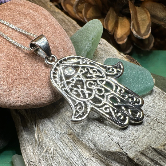 Amory Hamsa Hand Necklace – Celtic Crystal Design Jewelry