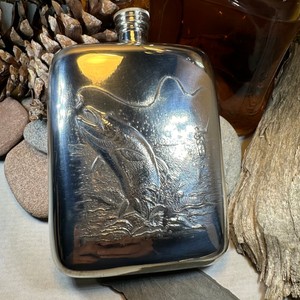 Fishing Pewter Hip Flask