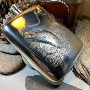 Fishing Pewter Hip Flask