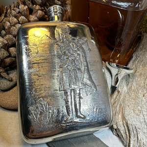 Bagpiper Pewter Hip Flask