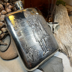 Bagpiper Pewter Hip Flask