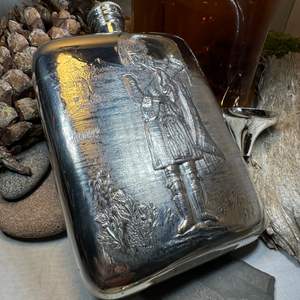 Bagpiper Pewter Hip Flask