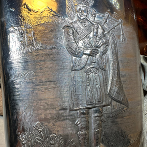 Bagpiper Pewter Hip Flask