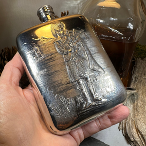 Bagpiper Pewter Hip Flask