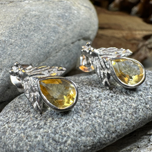 Load image into Gallery viewer, Citrine Bee Earrings
