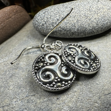 Load image into Gallery viewer, Celtic Triskel Marcasite Earrings
