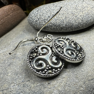 Celtic Triskel Marcasite Earrings