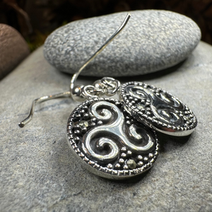 Celtic Triskel Marcasite Earrings