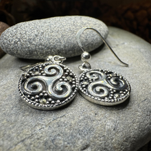 Load image into Gallery viewer, Celtic Triskel Marcasite Earrings
