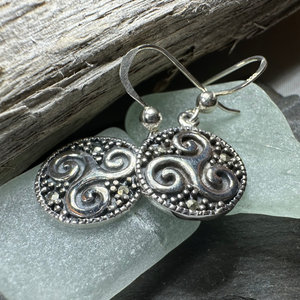 Celtic Triskel Marcasite Earrings