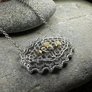 Irish Lace Claddagh Necklace