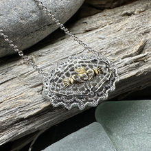 Load image into Gallery viewer, Irish Lace Claddagh Necklace
