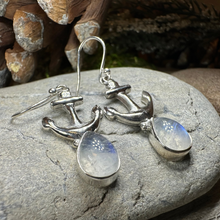 Load image into Gallery viewer, Moonstone Anchor Earrings
