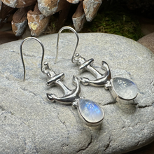 Load image into Gallery viewer, Moonstone Anchor Earrings
