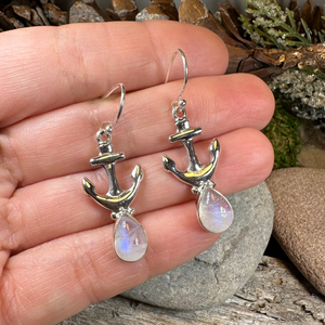 Moonstone Anchor Earrings