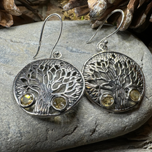 Load image into Gallery viewer, Eden Tree of Life Citrine Earrings
