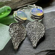 Load image into Gallery viewer, Celtic Leaf Opal Earrings
