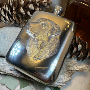 Faithful Friend Labrador Retriever Pewter Hip Flask