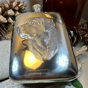 Faithful Friend Labrador Retriever Pewter Hip Flask