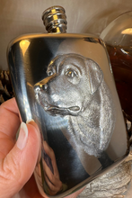 Load image into Gallery viewer, Faithful Friend Labrador Retriever Pewter Hip Flask
