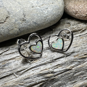 Double Heart Stud Earrings