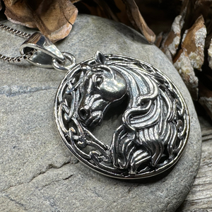 Roan Celtic Horse Necklace