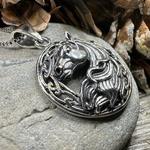 Roan Celtic Horse Necklace