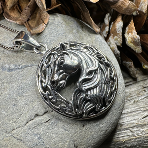 Roan Celtic Horse Necklace