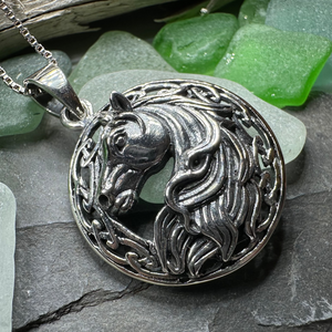 Roan Celtic Horse Necklace