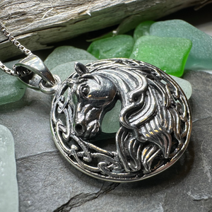 Roan Celtic Horse Necklace