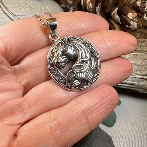 Roan Celtic Horse Necklace