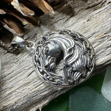 Load image into Gallery viewer, Roan Celtic Horse Necklace
