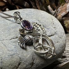 Load image into Gallery viewer, Mirren Amethyst Thistle Necklace
