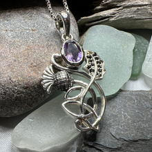 Load image into Gallery viewer, Mirren Amethyst Thistle Necklace
