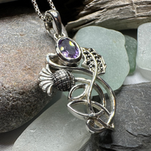 Load image into Gallery viewer, Mirren Amethyst Thistle Necklace
