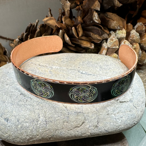 Mystical Celtic Spiral Copper Cuff Bracelet