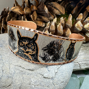 Mystical Owl Copper Cuff Bracelet