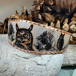 Mystical Owl Copper Cuff Bracelet