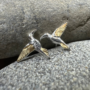 Golden Wing Hummingbird Post Earrings