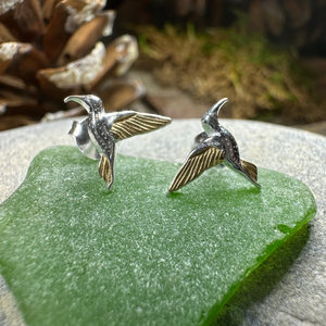 Golden Wing Hummingbird Post Earrings