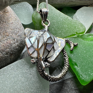 Abalone Manta Ray Necklace