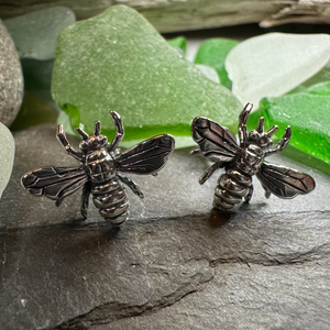 Realistic Bee Post Earrings