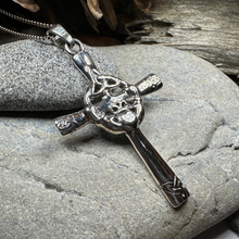 Load image into Gallery viewer, Celtic Claddagh Cross Necklace
