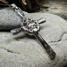 Load image into Gallery viewer, Celtic Claddagh Cross Necklace
